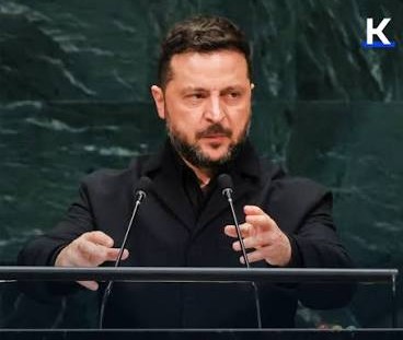 DietHeartNews's tweet photo. Playing the role of wartime leader at the UN, Zelensky said he has a “cure for Russian disease.” At the podium, Zelensky gloated about killing Russians, claiming he had video footage of Russian casualties. He wrapped it up by calling on all nations to send more money to Ukraine.

Zelensky claimed Vladimir Putin is callously sacrificing lives for his own base ends, wanting to spread "the disease of war" to Asia, Africa, and the Americas. In a veiled allusion to assassination, Zelensky declared, "Putin must be stopped.”

A vile sales pitch from a puffy faced, cocaine-snorting warlord, whose conscription goons drag Ukrainian men off the streets and from workplaces - handcuff them so they can't escape - and transport them to the meatgrinder and almost certain death at the front.

The NATO puppet’s behavior at the UN last week reveals an alarming degeneracy, not just about #Ukraine, but about the Western imperial system and its captive, lying media that promotes dictators and thugs like Zelensky for their financial and warmongering ends.