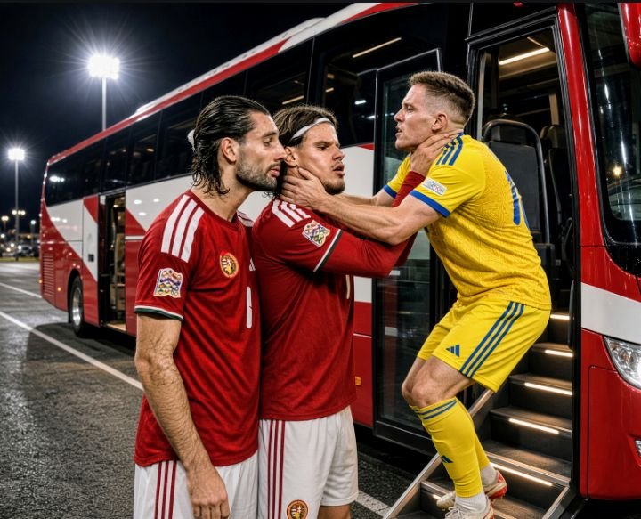 Anfield_eraa's tweet photo. Szoboszlai and Kerkez put the Ukrainian player on the bus https://t.co/IM9DTkFBRx