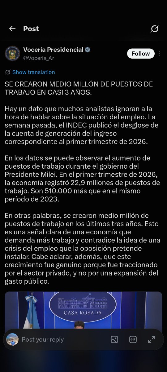 sebastien115's tweet photo. @Carlos_Dimarco @KSD_ok Y se crearon 510.000 puestos de trabajo netos https://t.co/D9Sz6fK1Nr