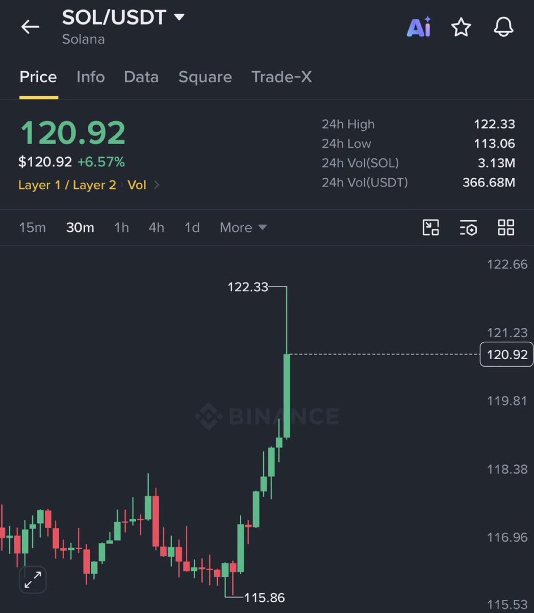 AlphaAgentcall's tweet photo. $SOL just hit $120 for the first time in nearly 8 months.

Solana is finally waking up.

$SOL to $300 now. https://t.co/rWh29zHlo2