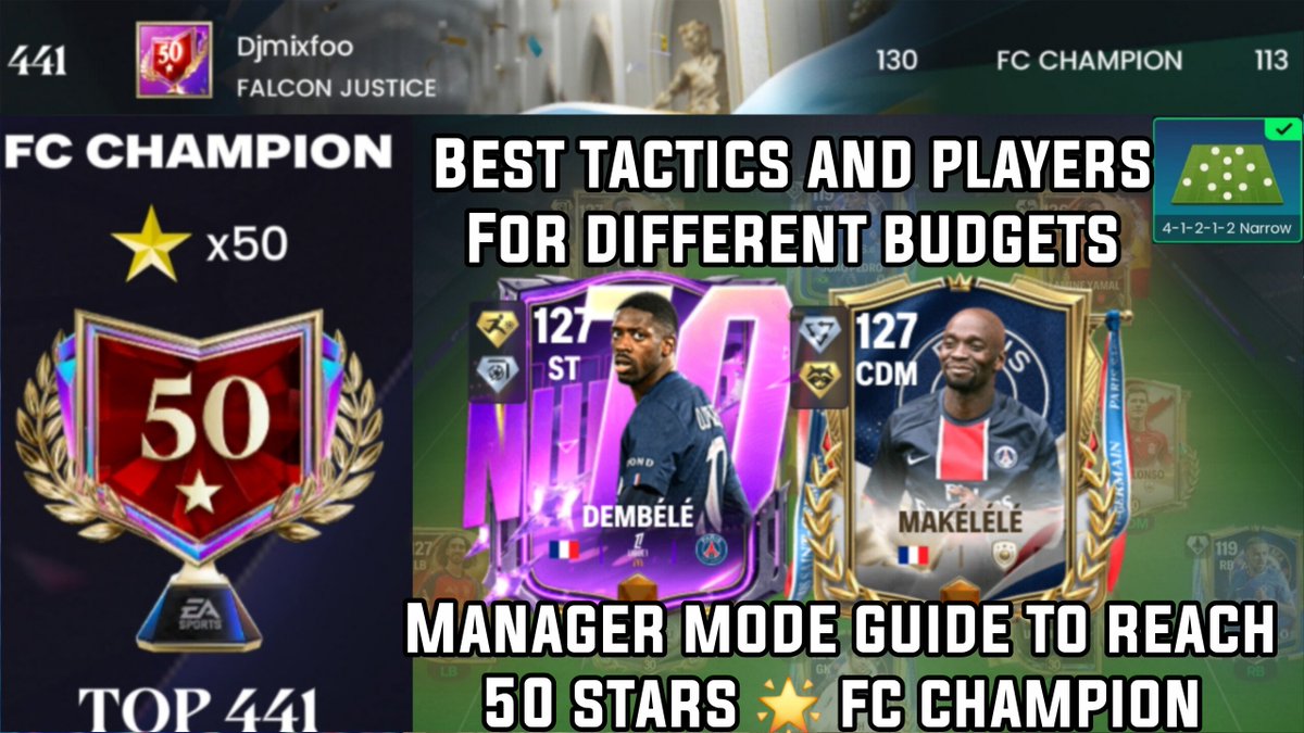 djmixfoo's tweet photo. My first manager mode guide for FC Mobile 27 reaching 50 stars and my top 10 tips with best tactics and players for manager mode to reach FC champion easily. #fcmobile

https://t.co/chhVySsVlL https://t.co/5bvN8sR1jt