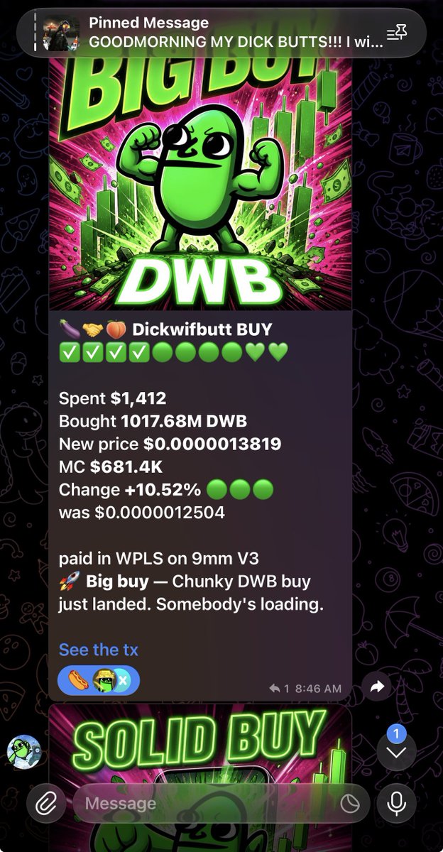 DickwifButtt's tweet photo. Dip just got eaten up with multiple buys, very cool, join us in the war room on telegram here

https://t.co/GQ1bVBZnOY https://t.co/MJWOM2NH0S