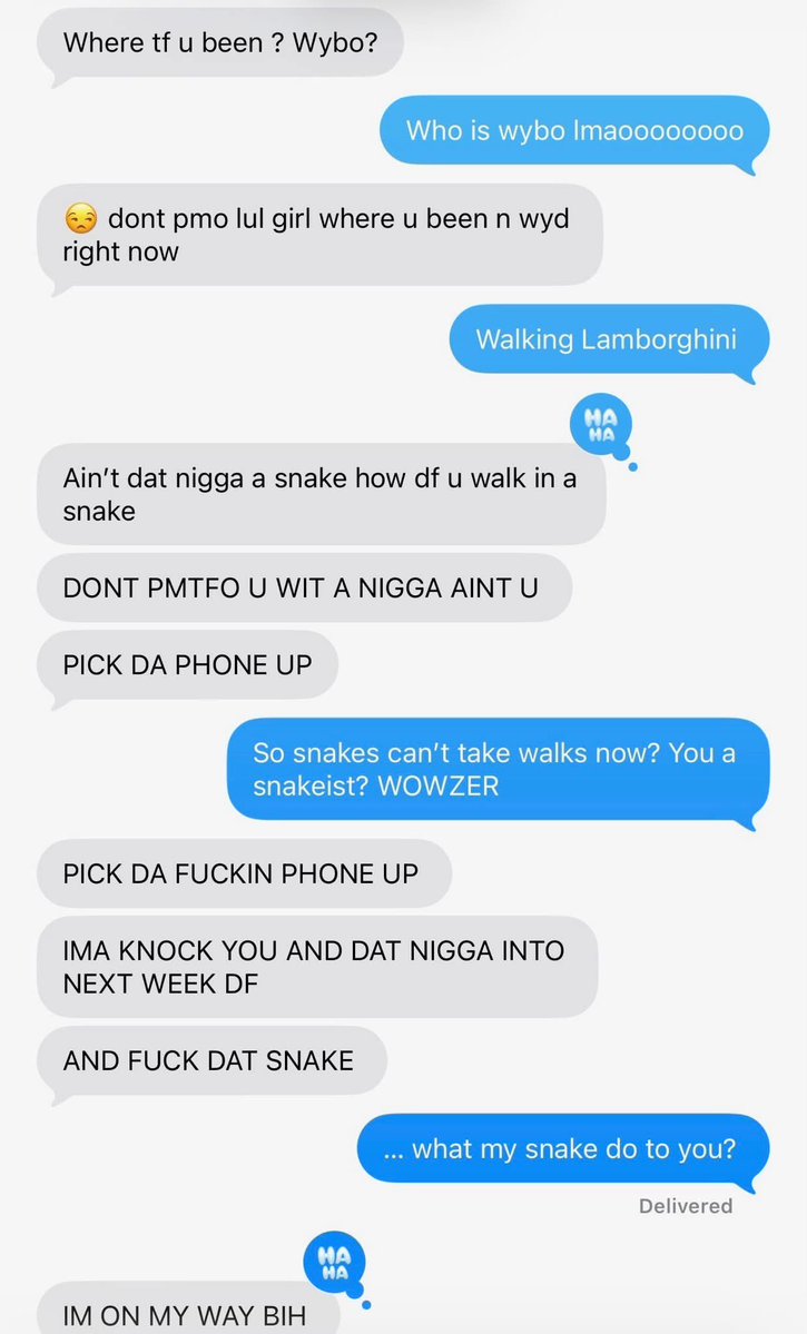 itssthyherinme's tweet photo. I think he got something against my snake yall https://t.co/QiBJal3bXC