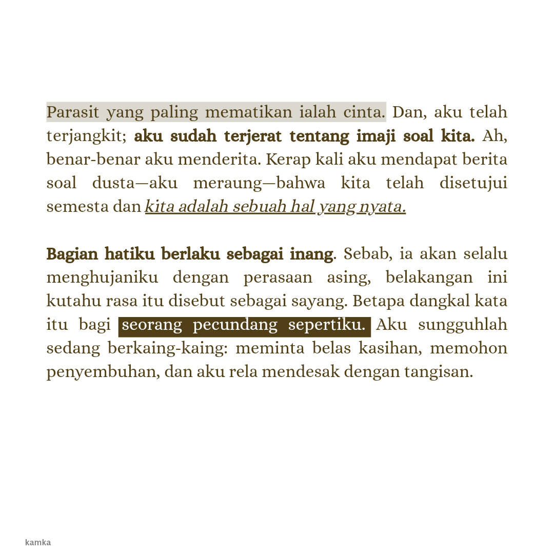 pencorner's tweet photo. barangkali dari tulisan ini aku bisa membayangkan kita sebagai sesuatu yang nyata
🖊️ kamka https://t.co/321HZlLktK