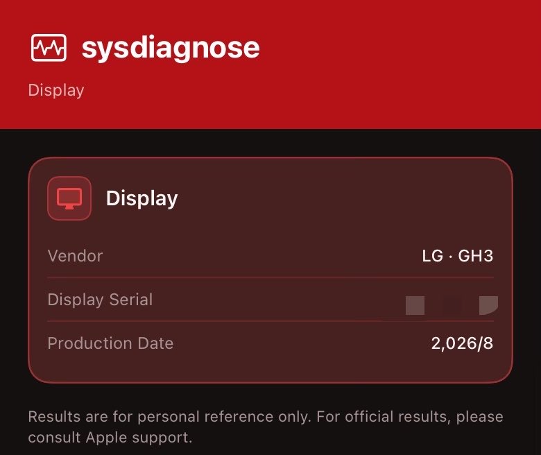 F9AIX's tweet photo. يقال إن شاشات LG في الآيفون أدفأ من Samsung 🧐 📺 

تقدر تعرف المورد من تطبيق sysdiagnose بملف التشخيص.

جربته وطلعت شاشتي LG 👇🏼

ملاحظة:
التطبيق يقول إن التحليل محلي وData Not Collected، ولكن الأفضل وضع طيران + Wi-Fi مقفل + حذفه قبل ترجع النت 😉😂

https://t.co/Ne2y1kNlFs https://t.co/H9CL35KaZb