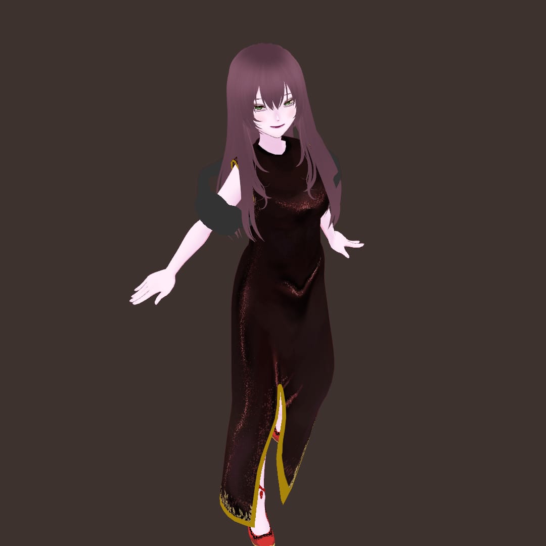 paint_ayataka's tweet photo. Wip！
ベルベットの質感難しすぎる…！
高貴な吸血姫って感じのドレス衣装になる予定です🦇

#VRoid https://t.co/L8E34FGC7x