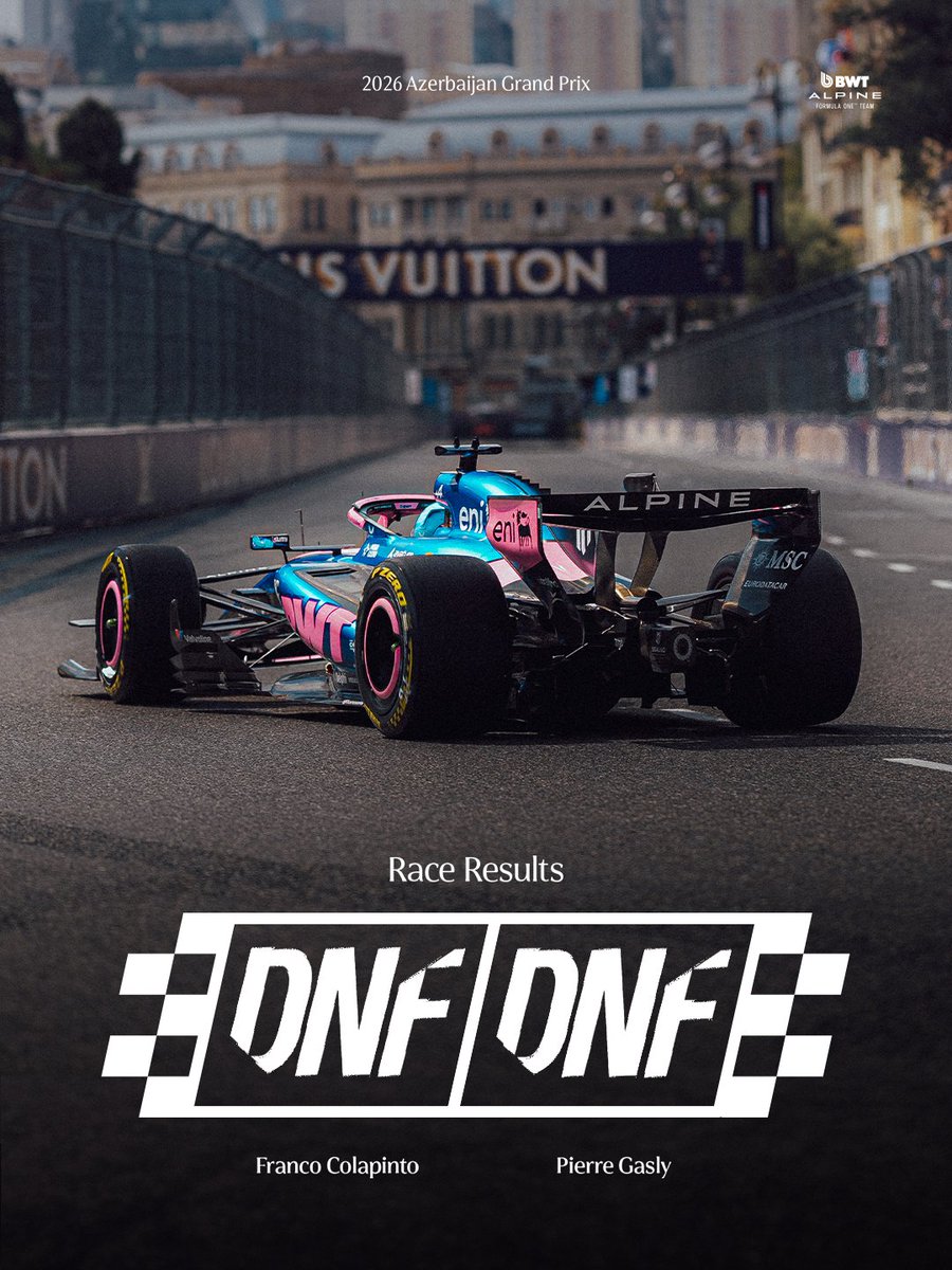 AlpineF1Team's tweet photo. 💔💔 https://t.co/diePk4rC0W