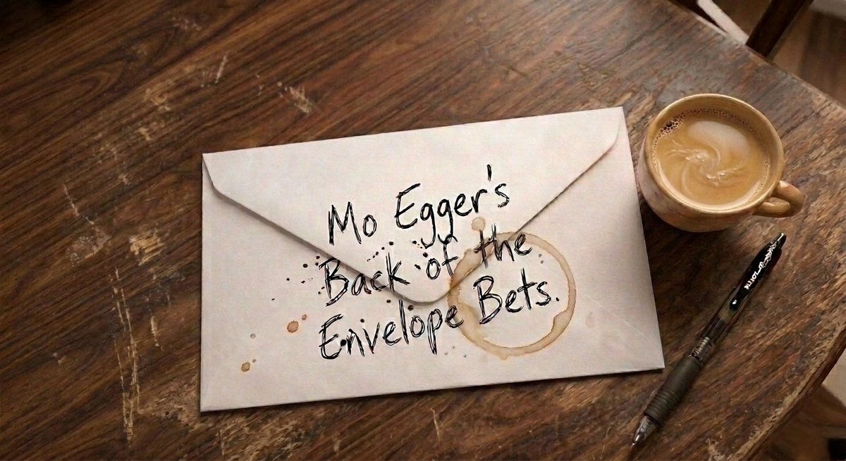 MoEgger's tweet photo. Back of the Envelope Bets. 

Good luck to us all. 

iHeart: https://t.co/jxJjoYXNoM
Apple: https://t.co/OcPqX4Zpzo
Spotify: https://t.co/isKTeTzFtR
YouTube: https://t.co/gmjORwk7a7 https://t.co/2lizXu95tw
