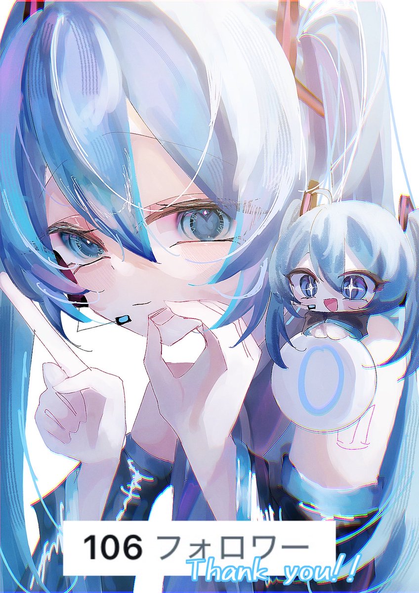 Munamoka's tweet photo. フォロワー様100人ありがとうございます！！！
これからも沢山ミク描きます！　#初音ミク https://t.co/c9OheC4qHr