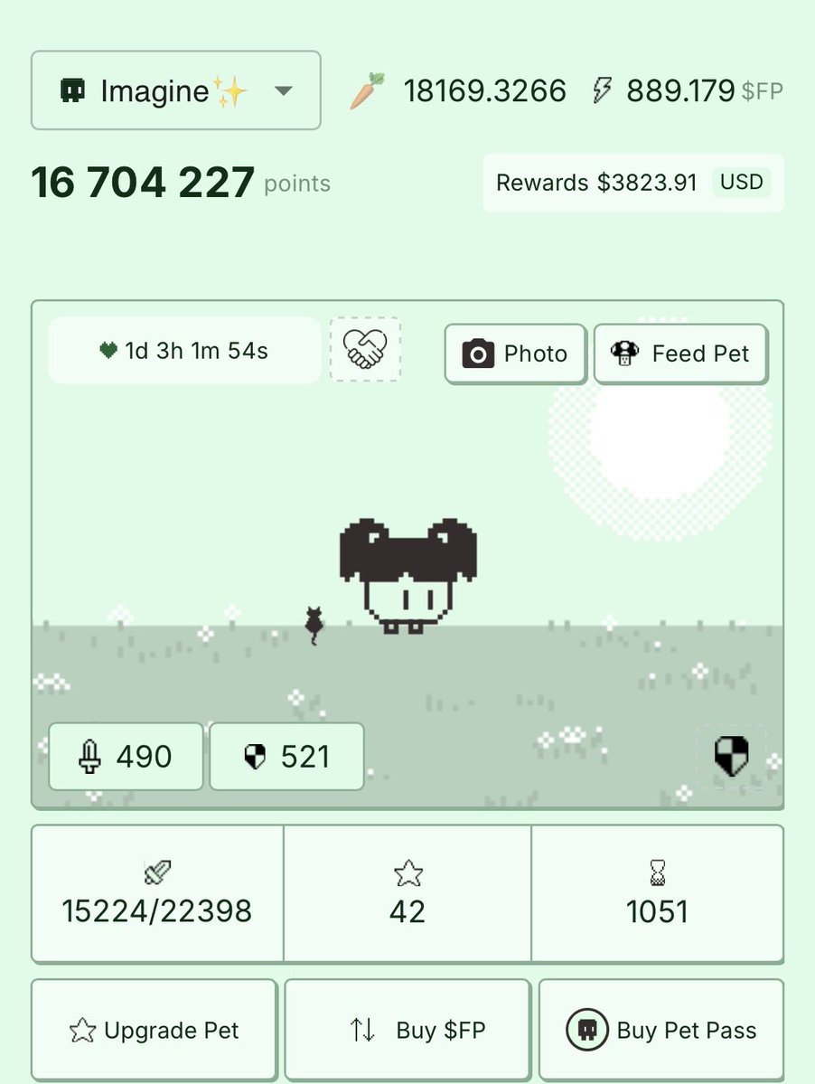 surfcoderepeat's tweet photo. Btw we still have the most active onchain consumer facing app on base that isn’t ab trading

My pet rewards looking good lately https://t.co/gvp9igSAmS
