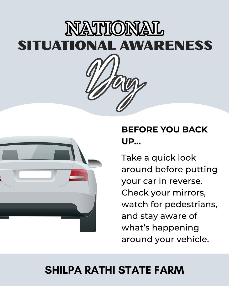 RathiFarm's tweet photo. A little awareness can go a long way. How do you stay alert throughout your day? Shilpa Rathi State Farm is proud to serve NY, NJ &amp; PA. #SituationalAwarenessDay #NY-NJ-PA https://t.co/vGaMWdkKJ7
