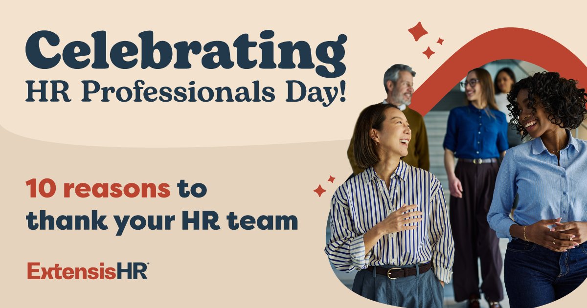 ExtensisHR's tweet photo. Today’s reminder: HR does A LOT.

Hiring? HR’s there. Benefits questions? HR’s there “Wait… are we allowed to do this?” HR is definitely there. 😂

For #HRProfessionalsDay, we’re pausing to say, "thank you" + sharing 10 reasons to appreciate your HR team: https://t.co/LPTz1bGoyr https://t.co/ax7tJzZ6kf