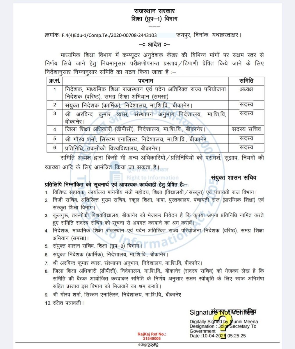 Dinesh_CI's tweet photo. कंप्यूटर शिक्षा की दयनीय स्थिति , अनिवार्य विषय,रेगुलर कालांश नहीं, और कंप्यूटर अनुदेशकों के वेतन असमानता और केडर विस्तार जैसी समस्याओं पर एक रिपोर्ट बनाएं सर जी @vinodmittal9 @DainikBhaskar 

कमिटी को बनाएं 4 महीनों से अधिक समय हो गया है अभी तक कोई न्यूज़ नहीं https://t.co/NDRezmA4iH