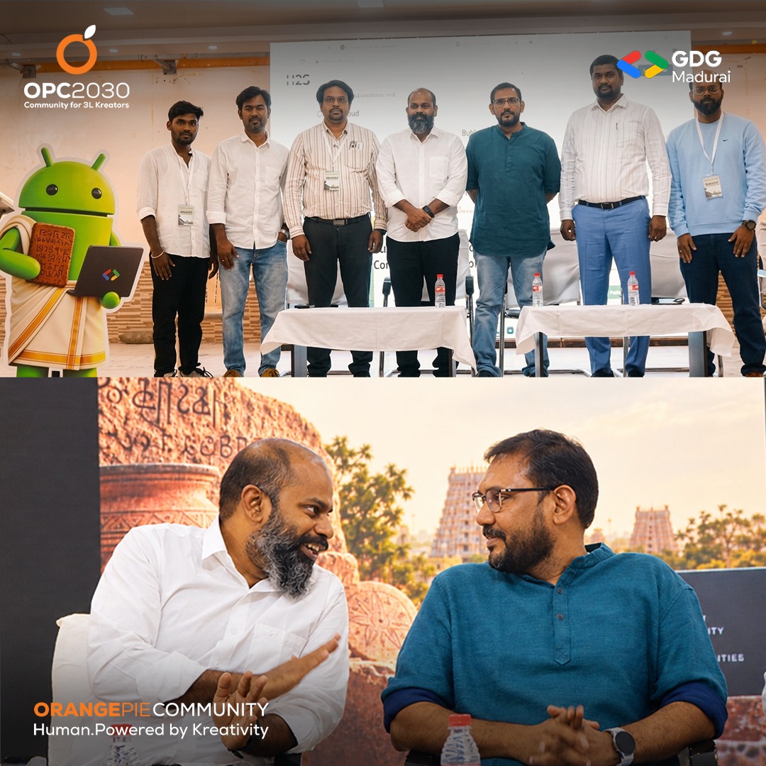Orangepieai's tweet photo. A glimpse from the Build with AI Hackathon – Keeladi Edition, where developers, creators, and innovators came together to learn, experiment, and create with AI.

Proud to see the OrangePie Community being part of a growing ecosystem.

#OrangePie #OPC2030 #GDGMadurai #BuildWithAi https://t.co/eiDLm6fPlx