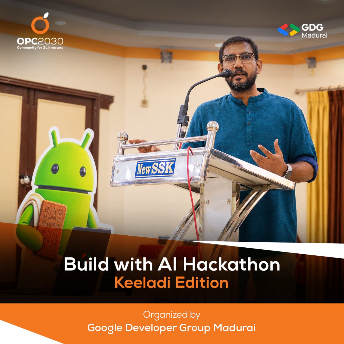 Orangepieai's tweet photo. A glimpse from the Build with AI Hackathon – Keeladi Edition, where developers, creators, and innovators came together to learn, experiment, and create with AI.

Proud to see the OrangePie Community being part of a growing ecosystem.

#OrangePie #OPC2030 #GDGMadurai #BuildWithAi https://t.co/eiDLm6fPlx
