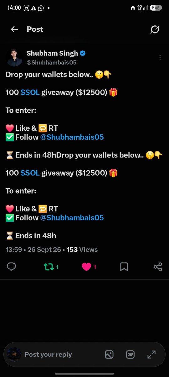lamony001's tweet photo. @Shubhambais05 Come through for me king 🤴 

8oBRopVL9MicGZKxTTa47E2pt8gdDpY4QoHcCWtsQf2N https://t.co/j7BxBvQrU1