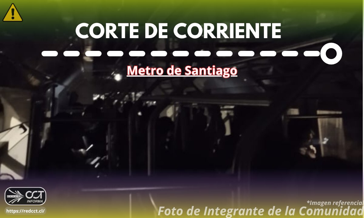 cctmetrostgo's tweet photo. 🔌 [09:57] Corte de Corriente en Líneas 4 y 4A

✅ [09:59] Se reporta que trenes reponen luz pero se mantienen trenes detenidos debido a corte de luz externo. https://t.co/mL9yEClkuj