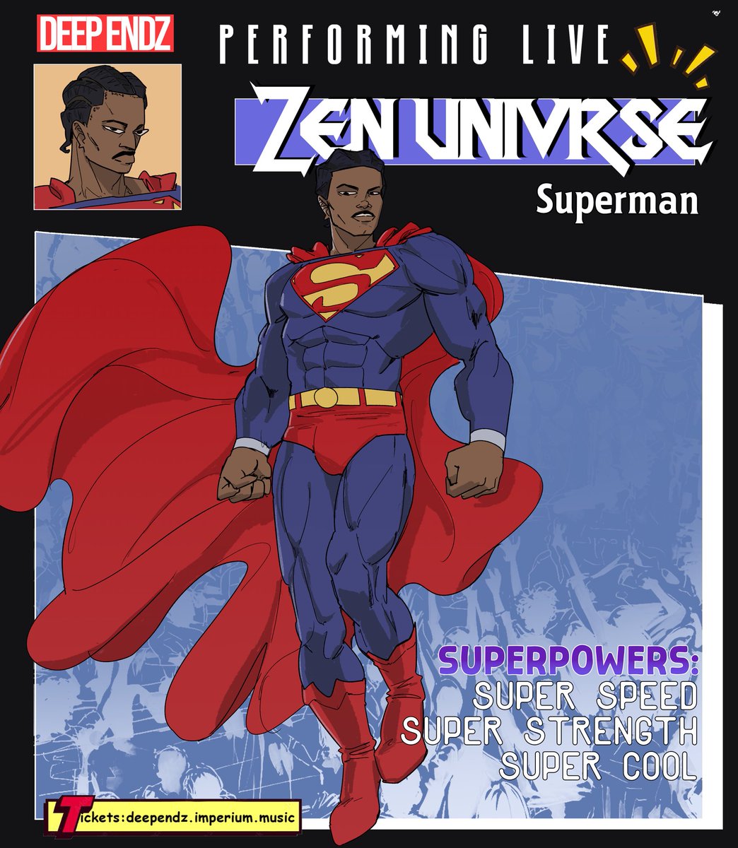 deeependz's tweet photo. Zen Univrse steps into the DEEP ENDZ as Superman 🦹🏾‍♂️

Catch his performance at Mantra Lagos, October 1st.

Tickets: https://t.co/mL21wkNFEv https://t.co/yIixB1P6yd