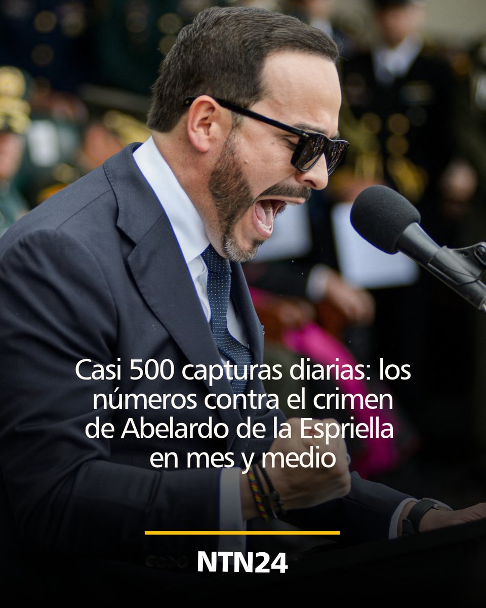 NTN24's tweet photo. A escasos días de cumplir dos meses en el poder, la administración de Abelardo de la Espriella presentó cifras sin precedentes en su ofensiva contra el crimen organizado.
▶️ https://t.co/H9mGljxcQL https://t.co/1VKpJyokOX