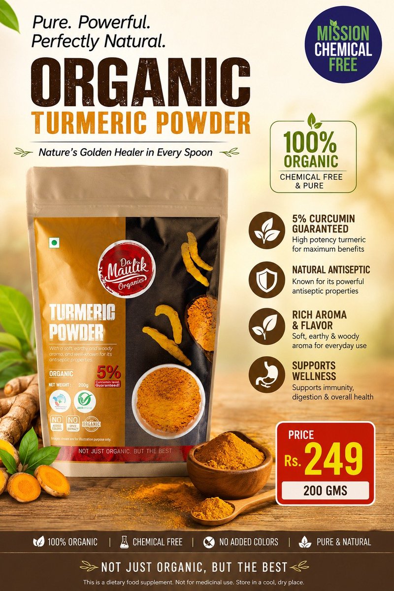 Sandhya_Darjuv9's tweet photo. 100% organic Turmeric powder,  not just organic but also pure... https://t.co/k4w53LYfMl