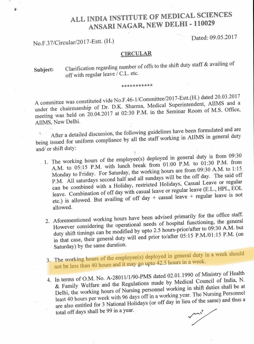 idesibanda's tweet photo. @pnbindia @DFS_India @FinMinIndia AIIMS Delhi - General Duty 6 Days a week with 42 hours in total for week, that comes to 7 hours a DAY!!!!

Not 24 × 7 , Don't mislead, Being Bank. https://t.co/rO0wEOKq1t
