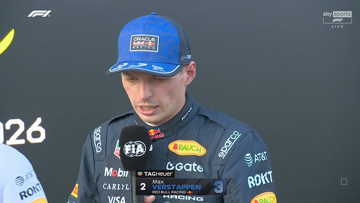 RBRHub's tweet photo. Timo Glock: Well Max just what a drive again from P8 to P2, you came two tenths short but how satisfying is that to be back on the podium and having the chance putting George under pressure?

Max Verstappen: Yeah, we had a good race, I mean the first stint was probably a little bit difficult with the medium tyre but we still worked our way into P3 and then we had a good restart into P2 and then it was just like one second, 1.1 and then in the final lap with the yellow flag I think George lost a bit of boost out of one corner so that's why I caught up quite a bit and then to the line I got close but it was it was not enough.

Timo Glock: But Max you threw everything at it, I mean you brushed the walls a couple of times, I mean that last wall was that a sketchy one or was it sort of still under control?

Verstappen: No it was okay, I just tried to open the corner probably a little bit too much but the tyres were fine.