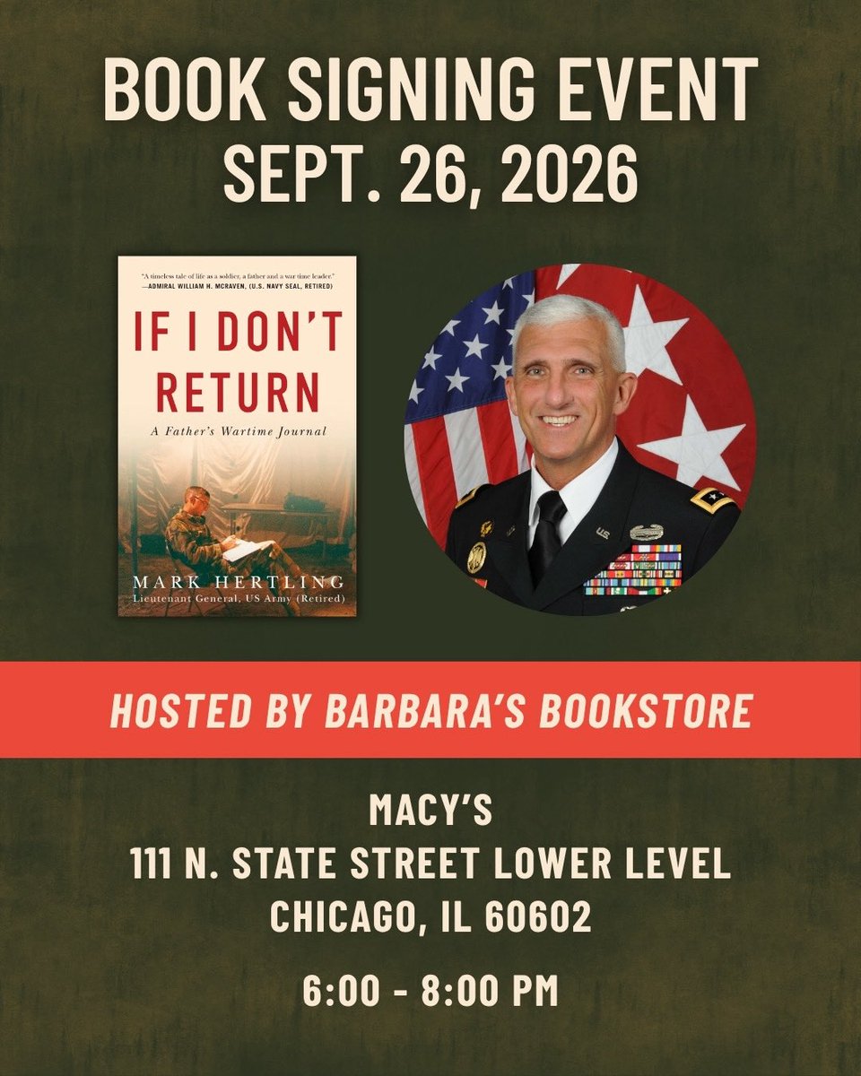 MarkHertling's tweet photo. If you’re in Chicago, come join us at Barbara's Bookstore. Looking forward to meeting you and introducing you to our niece, who will moderate! https://t.co/PDW0LD8etN