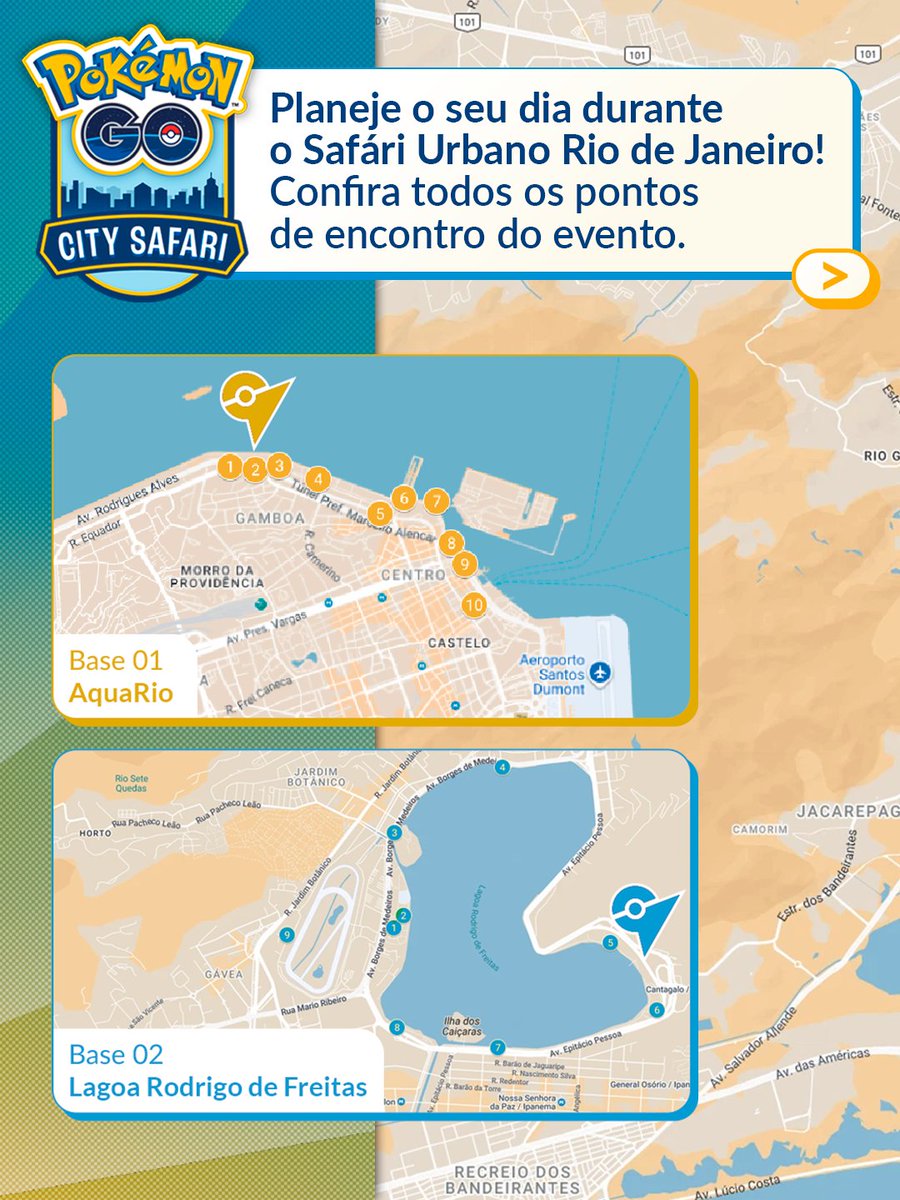 PokemonGOptBR's tweet photo. O Safári Urbano começou, Treinadores!Aproveitem muito o evento com seus amigos!

Coletem até oito selos como parte da Caça aos Selos GO e ganhem um encontro com Eevee com chapéu de explorador por cada selo, e com sorte, vocês poderão até encontrar um Brilhante! https://t.co/OTTKOWR744