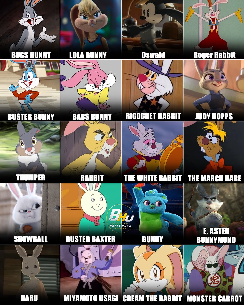 BeyondHUpdate's tweet photo. Happy International Rabbit Day! — Celebrating Iconic Rabbits From Cartoons, Animation &amp; Anime!  

#InternationalRabbitDay #CartoonCharacters #Animation https://t.co/9q49Dky61y