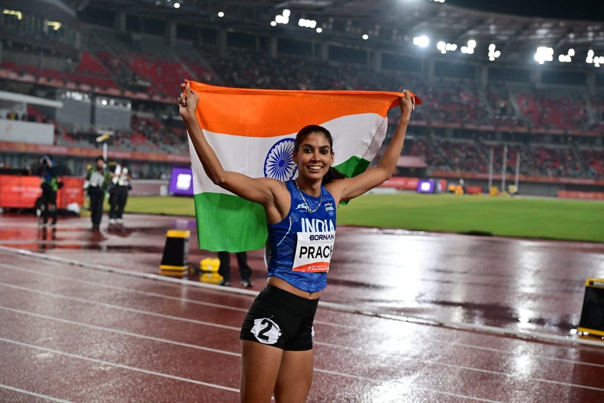 nabilajamal_'s tweet photo. #BREAKING

A proud bronze for India!

Prachi Choudhary clocked 53.21 seconds to win the bronze medal in the women’s 400m at the Asian Games

After a difficult year and surgery, she returned to claim her first major individual medal. What a comeback! https://t.co/8du14JrfBG