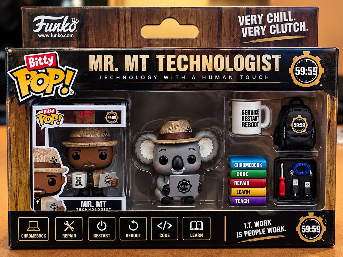 talkto5959's tweet photo. MR. MT — TECHNOLOGIST

Very Chill. Very Clutch.

Armed with coffee, curiosity, and a commitment to service, Mr. MT helps young scholars solve problems, understand their technology, and learn how to help the next person.

#5959Tech #ITSupport #ProactiveIT #SmallBusinessIT https://t.co/316E2j9gXk