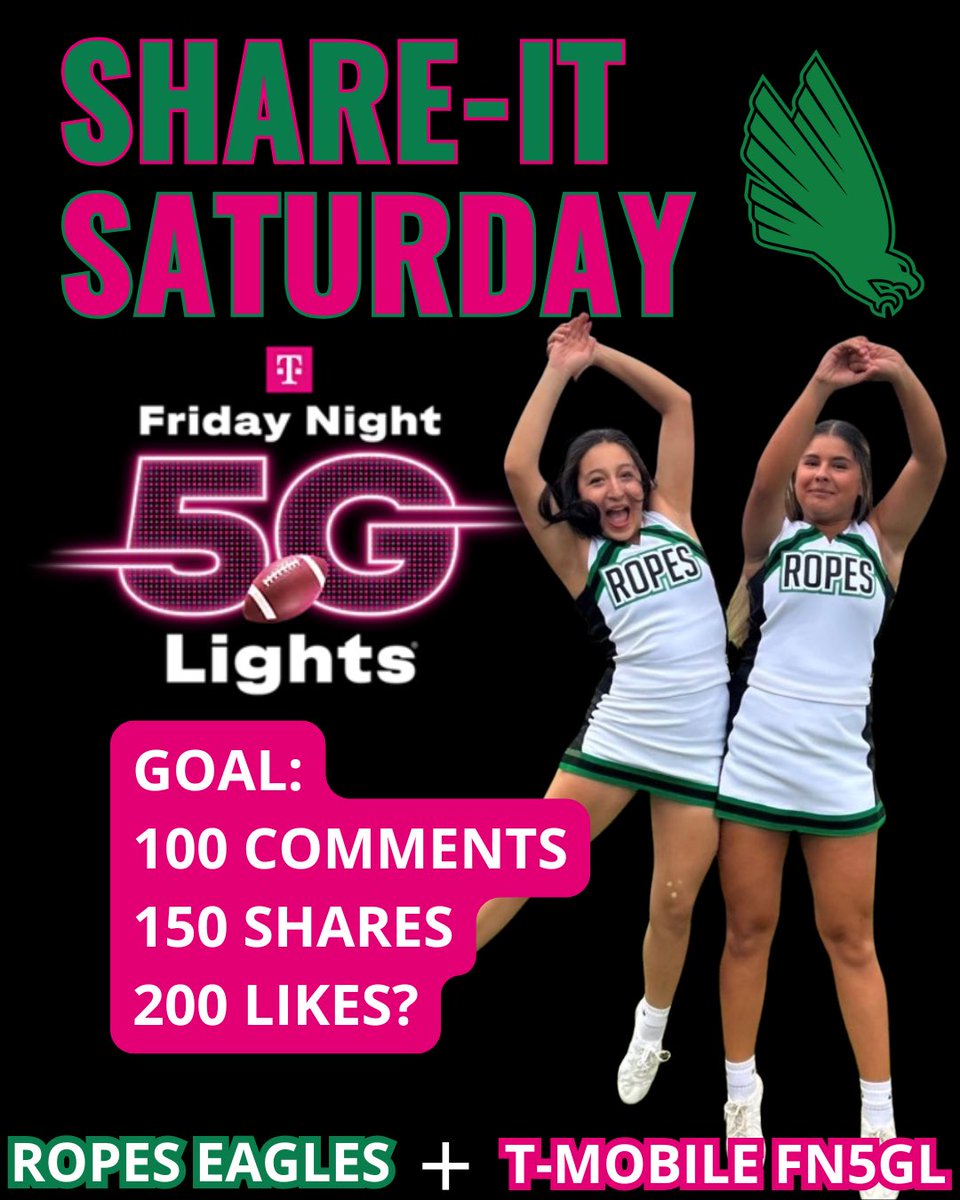 RopesEagles's tweet photo. SHARE IT SATURDAY
π¦
+ π±
@TMobile
#FN5GL
#Entry
#LightUpRopes https://t.co/bfEz1pAvhb