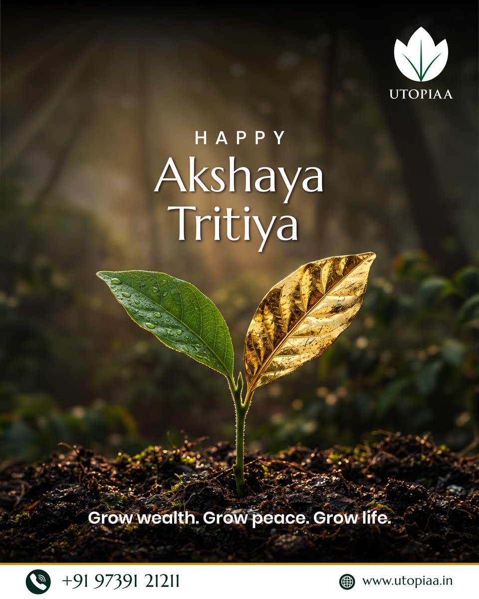 RustyLebeouf's tweet photo. Celebrate Akshaya Tritiya, when every beginning carries the promise of eternity. At UTOPIAA, true wealth isn’t just owned—it’s grown. Invest in a future that brings returns, peace, purpose, and lasting value. Grow wealth. Grow peace. Grow life. https://t.co/kNIEk3benS