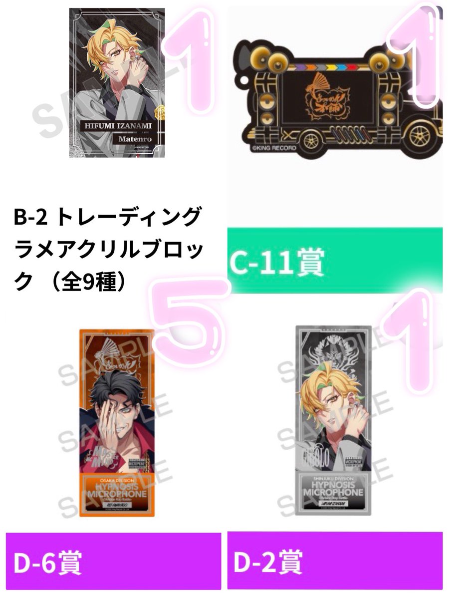 knnnzk0515's tweet photo. 〖 交換 〗
ヒプマイ 9th オンラインくじ オンくじ

꒰ 譲 ꒱ 
B賞 一二三
C賞 オオサカ
D賞 一二三/零
E賞 一二三/零/十四
特典 一二三

꒰ 求 ꒱ 
独歩/シンジュク
友人分▶︎寂雷/獄
◎A、B賞独歩の場合複数提供可
◎B賞以外は賞違い可

郵送希望です
お気軽にお声かけください(⁎ᴗ͈ˬᴗ͈⁎)⟡.· https://t.co/edznkrNR2t