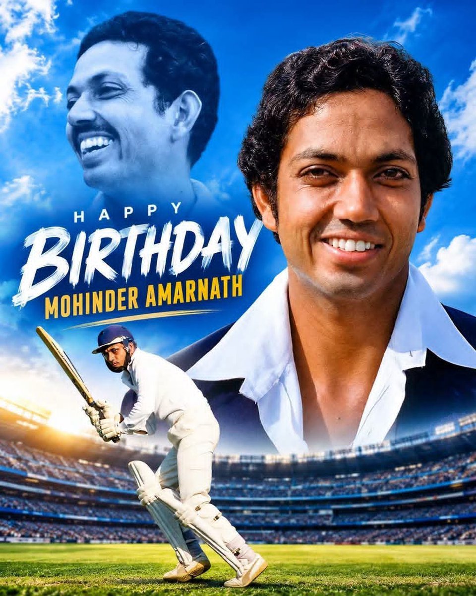 BandyaMama's tweet photo. मोहिंदर अमरनाथ Birthday : Wishes From Bandya Mama
जबड़े में छह टांकों के बाद भी नहीं मानी हार, भारत को बनाया चैंपियन; कैसा रहा 'जिम्मी' का सफर?

#MohinderAmarnath #MohinderAmarnathBirthday #HBDMohinderAmarnath #Indiancricketer #cricketer #allrounder #bandya #bandyamama https://t.co/RaHwyUc58w