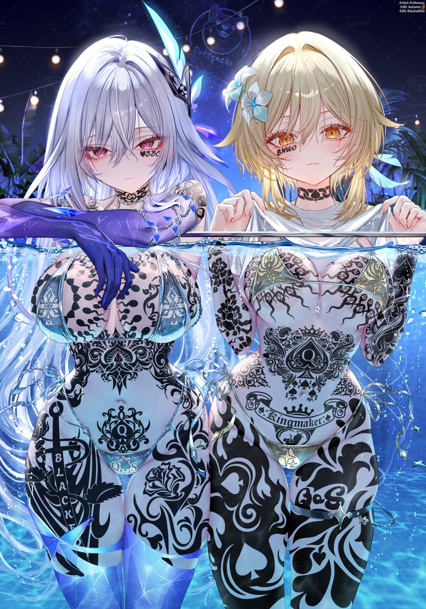 BlackedRat's tweet photo. Lumine (me) and Skirk (@Breeze_Autumn0) from Genshin Impact!
Thanks again to Autumn for bringing these hot blacked babes to life, the water makes them look so sexy!
🎨pottsness
#BNWO #BLACKED #BlackedHentai #BlackedWaifus #BlackedEdit #BlackedAnime #QoS #QoSEdit https://t.co/h6gzxpwDDH