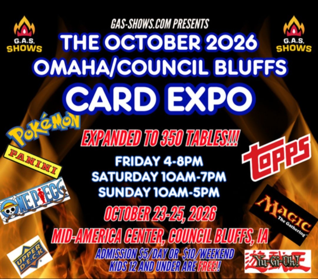 BackAtTheMac's tweet photo. The Road To The National Card Show is heading to the Mid-America Center next month for three days of Card Vendor Tables, Grading, and much more! 🤩
More information 👉 https://t.co/2x4bFX0VmW
#midamericacenter #cardshow https://t.co/FBGhrJWZz5