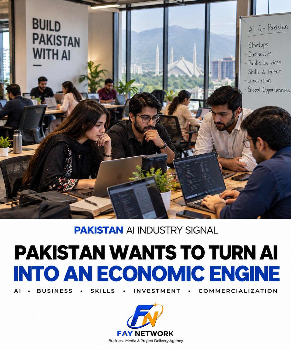 faynetworkpk's tweet photo. Pakistan’s AI industry is moving from experimentation to commercialization AI agents, automation, enterprise AI &amp; digital transformation are creating business opportunities. 

Fay Network tracks the shift and delivers projects.

#AI #Pakistan #AIAutomation #DigitalTransformation https://t.co/vUm6QLgSAL