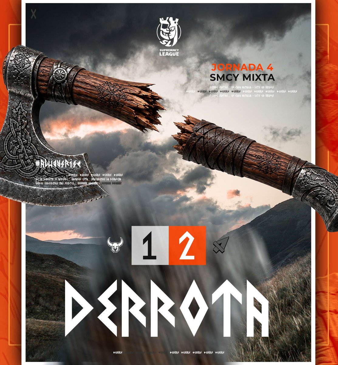 TeamVikings_CR's tweet photo. #GoVk | ¡DERROTA! ⚔
🏆 | @CR_Supremacy (Mixed)
🧩 | Jornada #4
🆚 | @TDelta_CR 🇨🇱
📋 | 1️⃣-2️⃣ ❌
#AlwaysRise https://t.co/r9qVcslFGD