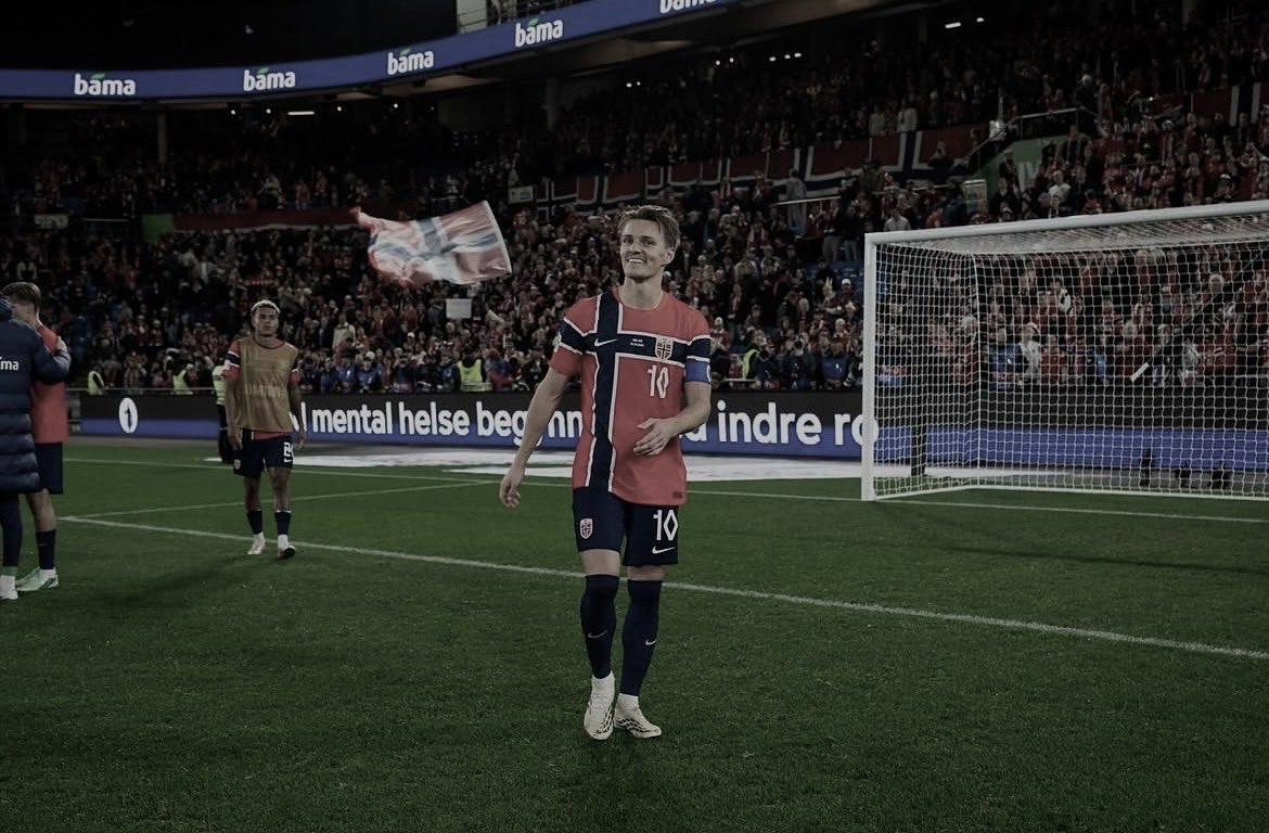 CaptainOdegAFC's tweet photo. 3-2 win for country in front of our supporters. Two assists, what more can I ask for. We move onto the next. 🇳🇴 https://t.co/nsVJTQ1sDy