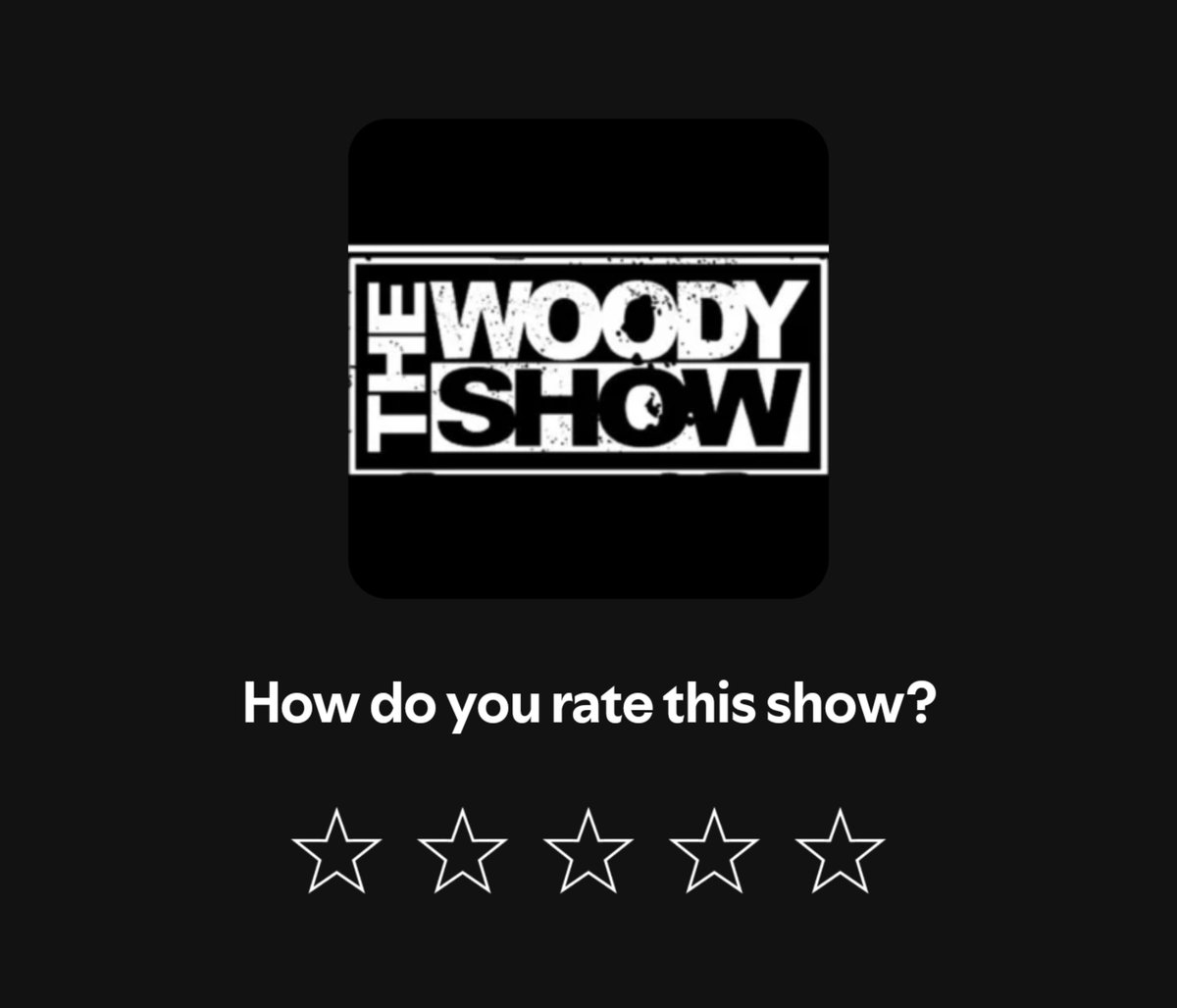 DJJINO_twt's tweet photo. Anyone with Spotify can rate the Woody Show Podcast on Spotify. Just saying... 

In my opinion, this podcast deserves a 1 star.  What do you think? https://t.co/NEoSlerGcf