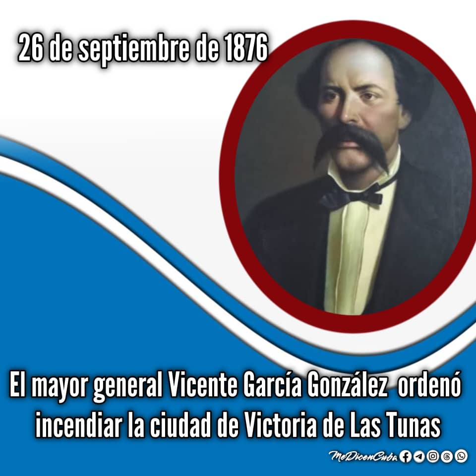 HidysB's tweet photo. En 1876 al no poder sostener por más tiempo a la ciudad de Victoria de Las Tunas, el mayor general Vicente García decide incendiarla para que no sirviera nuevamente de refugio a la metrópoli española.
@CubaCubacons https://t.co/nlFV5wUwd8
