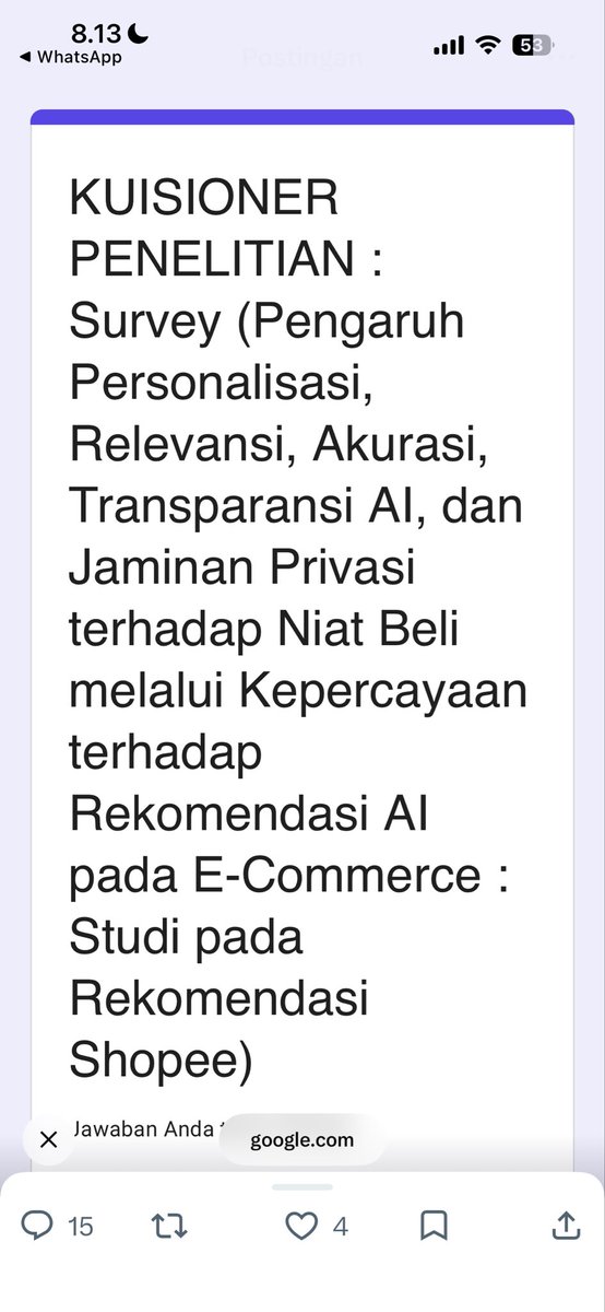 AtiaAlisha's tweet photo. @cimolrebus__ done ya kak, semoga penelitianny juga lancar https://t.co/7ZpakwgWmt