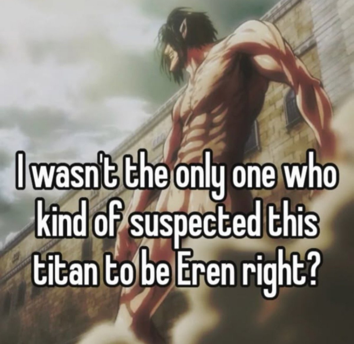 iamjudyyyyyyyy's tweet photo. Nah.

Since we never knew nothing about Titan shifters, no one suspected this to be Eren. https://t.co/YpF1D5wclJ