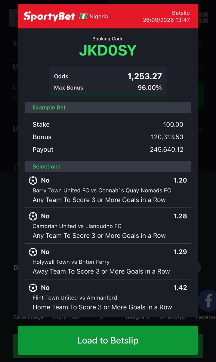 StatSlipNG's tweet photo. SportyBet code : JKD0SY

Thank me later. https://t.co/b28QmPJZDZ