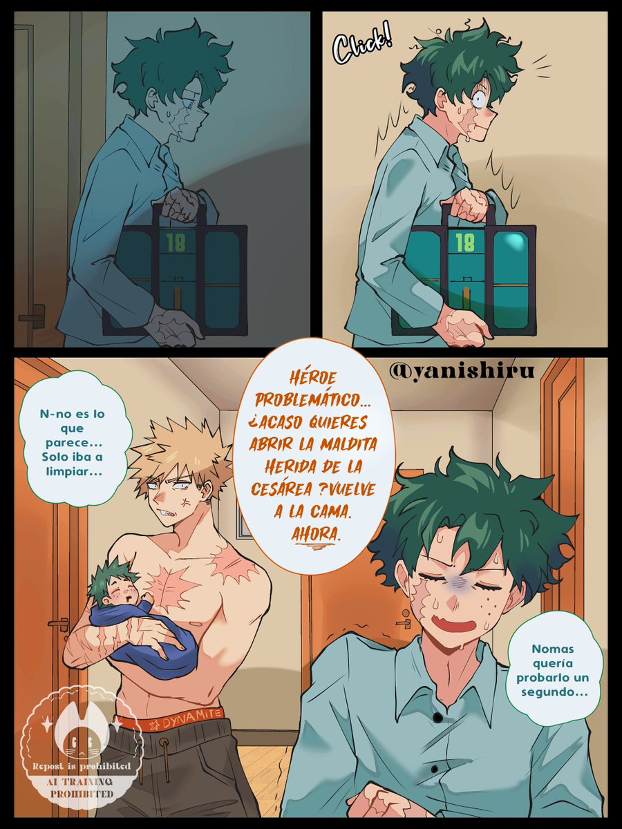 yanishiru's tweet photo. Parte 13 del AU MPREG BKDK 🧡 💚 
Me queda pendiente la ficha del bebé, será a la próxima jajajja
Quería poner a Izuku como alguien muy ansioso después del embarazo, y con ganas de volver a la acción.
Estrenando nueva marca de agua por qué hay gente que resume sin permiso
#bkdk https://t.co/DaayGPcUN2