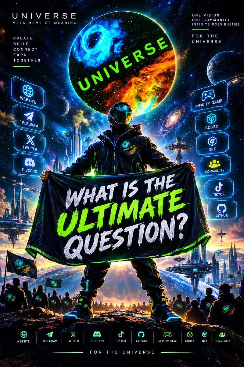 Jer_ry07ts's tweet photo. @UNI_DAO_VERSE 
What is the ultimate question?
**THE ULTIMATE QUESTION IS NOT** ;
WHAT CAN THE UNIVERSE GIVE ME?

It is:
WHAT CAN I ADD TO THE UNIVERSE?

Create. Contribute. Prove. Leave Meaning.
Master the Infinite Game. ∞ https://t.co/xKL1qQoWa8