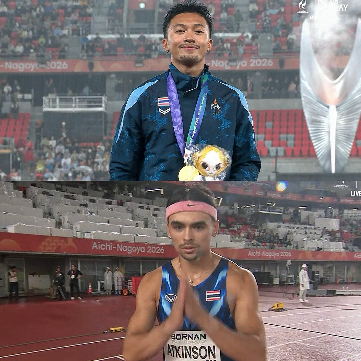 lisaxarm's tweet photo. ทัพนักวิ่งไทย🇹🇭
ตอนนี้ เก็บเหรียญ ทอง 🥇มาได้2เหรียญแล้ว

วิ่ง 100 เมตร ชาย 🥇เทพบิว ภูริพล บุญสอน 
วิ่ง 400 เมตร ชาย🥇จอชชัว โรเบิร์ต แอทคินสัน 

พรุ่งนี้มีลุ้นอีก 1 เหรียญ🥇 200 เมตรชาย
จาก เทพบิว ภูริพล บุญสอน 

และยังมีลุ้น 4x100เมตรทีมชาย
และยังมีลุ้น 4x100เมตรทีมชาย-หญิง

#เอเชียนเกมส์2026
