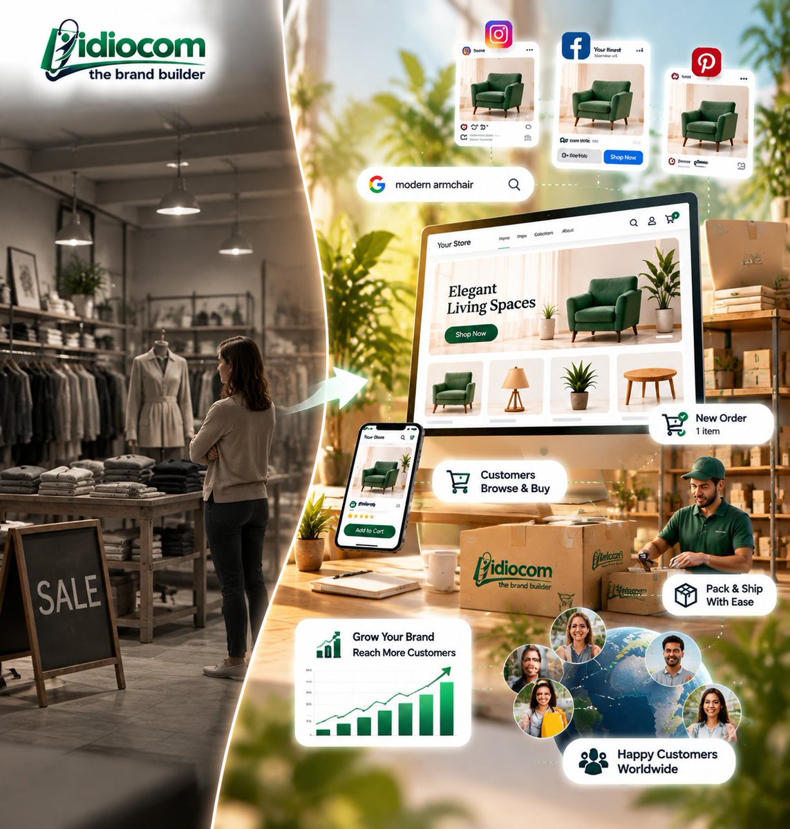 idiocom_saas's tweet photo. Retail to ecommerce is more than uploading products.

A successful online brand needs:

Catalog ✅
Inventory ✅
Store setup ✅
Payments &amp; shipping ✅
Visibility ✅
Growth channels ✅

Idiocom — The Brand Builder

🌐 https://t.co/3B2utSxQfD

#Ecommerce #Idiocom https://t.co/WNPbsD7pyZ
