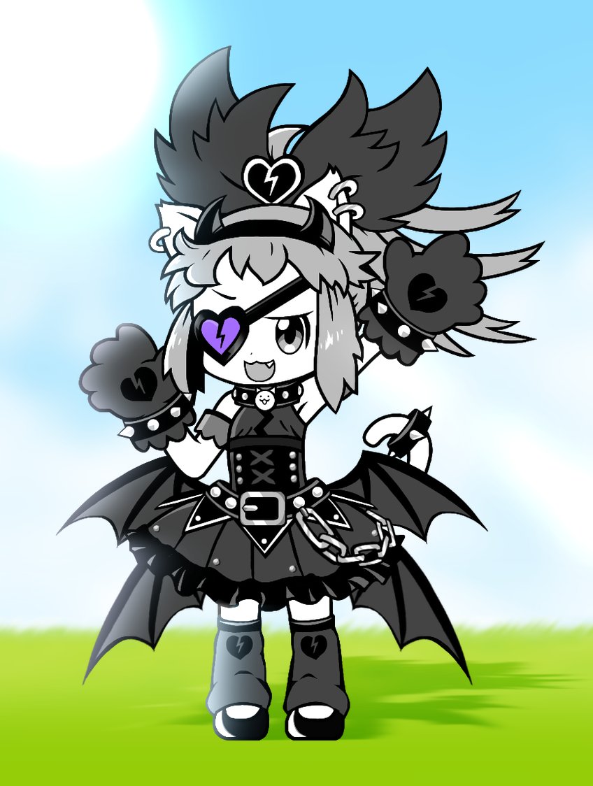 Flan_Channel's tweet photo. 公式立ち絵っぽく描いた ｢ロックスターこねこ｣
#にゃんこ大戦争 https://t.co/QfI0OsULVl